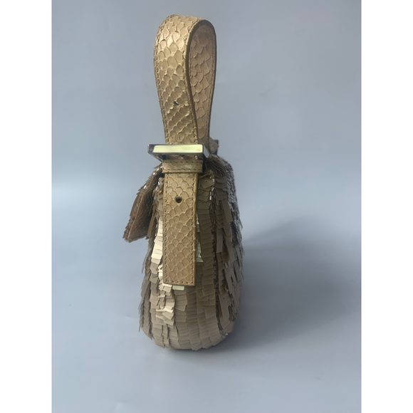 Fendi Baguette in Gold sequins and python leather - Picture 3 of 15